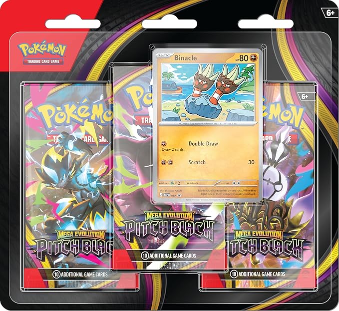 Pokémon TCG Pitch Black Binacle 3 Booster Blister Inglés