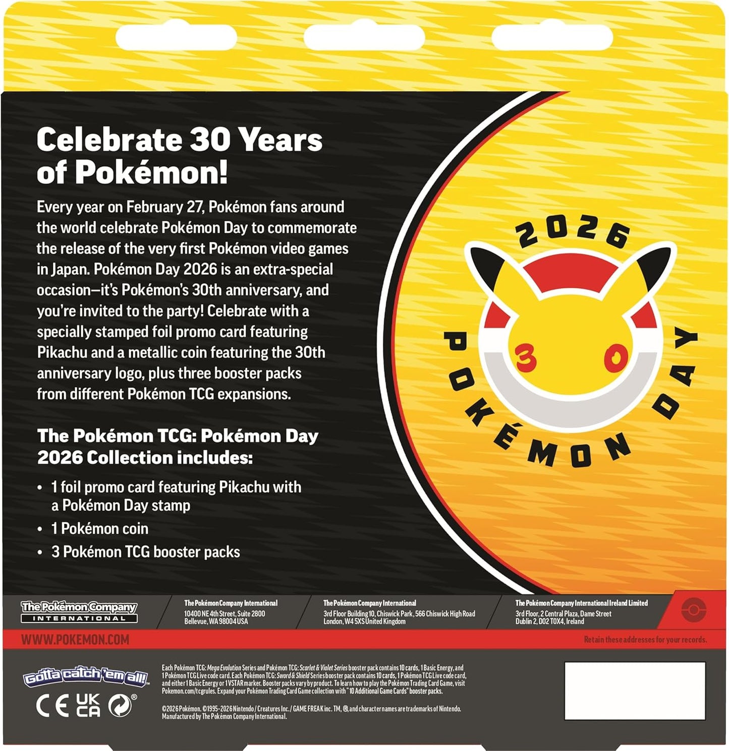 Pokemon Tcg Pokemon Day 2026 30 Anniversary Inglés