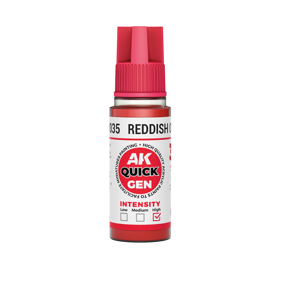 AK Pintura Acrílica Quickgen AK17035 Intensity High Reddish Orange 18ml