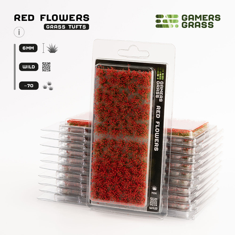 Gamers Grass Tuft Pastos Para Modelismo Red Flowers 6mm Wild - GGFRED