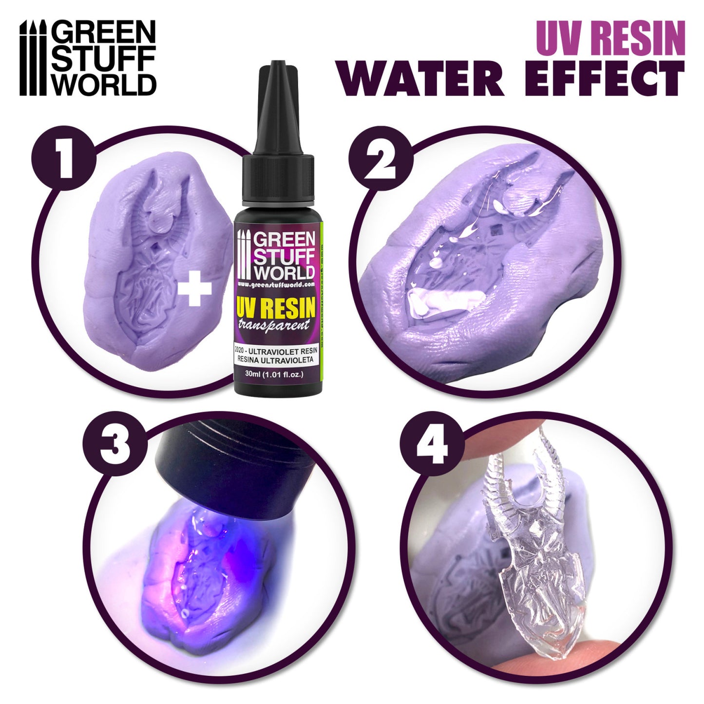 Green Stuff World UV Resin Resina UV Transparente 30ml efecto agua