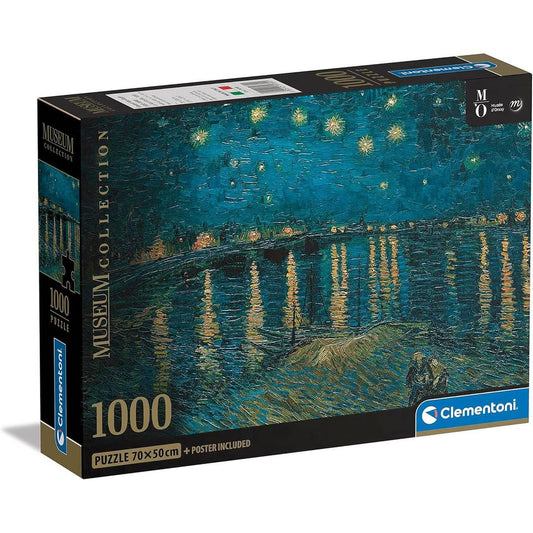 Clementoni Rompecabeza Van Gogh Noche Estrellada en el Rodano 1000 pza