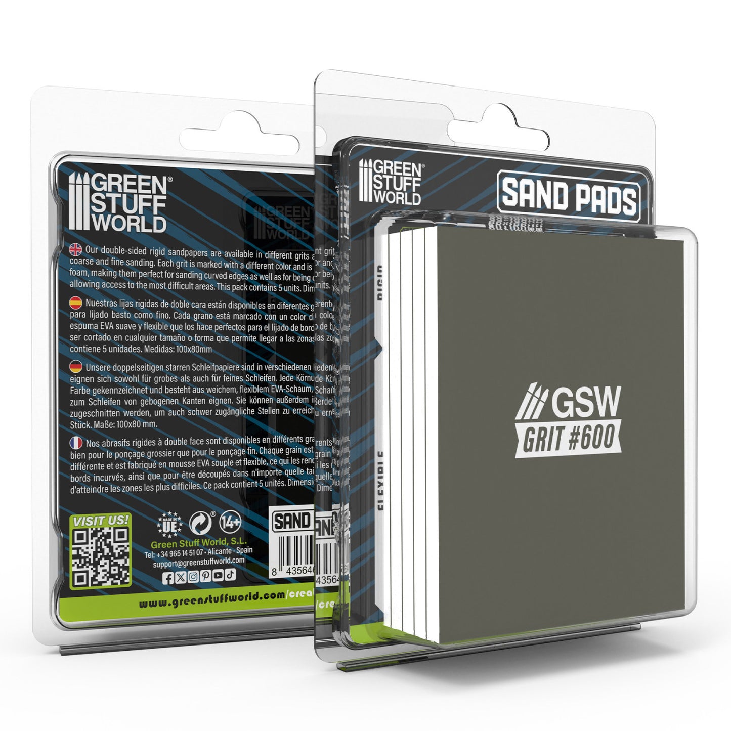 Green Stuff World Bloques de Lijado Rigido Grano 600
