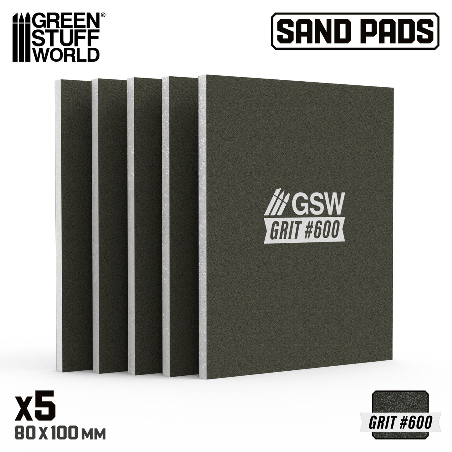 Green Stuff World Bloques de Lijado Rigido Grano 600