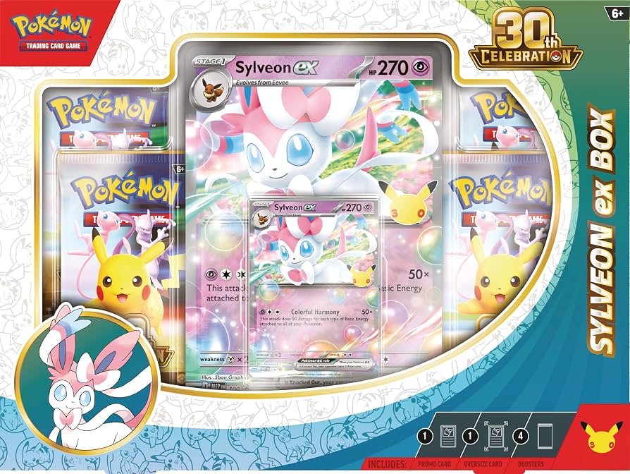 Pokemon TCG 30th Aniversario Sylveon EX Box Inglés