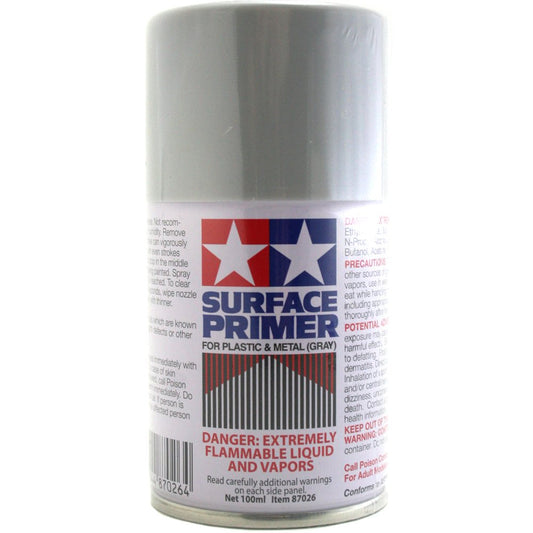 Tamiya Surface Primer For Plastic & Metal (gray) 100ml 87026