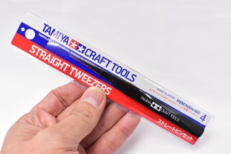 Tamiya Craft Tool Straight Tweezers Pinzas Rectas 74004