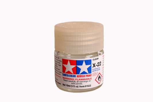 Tamiya Acrylic Mini X-22 Clear 81522 Transparente 10ml