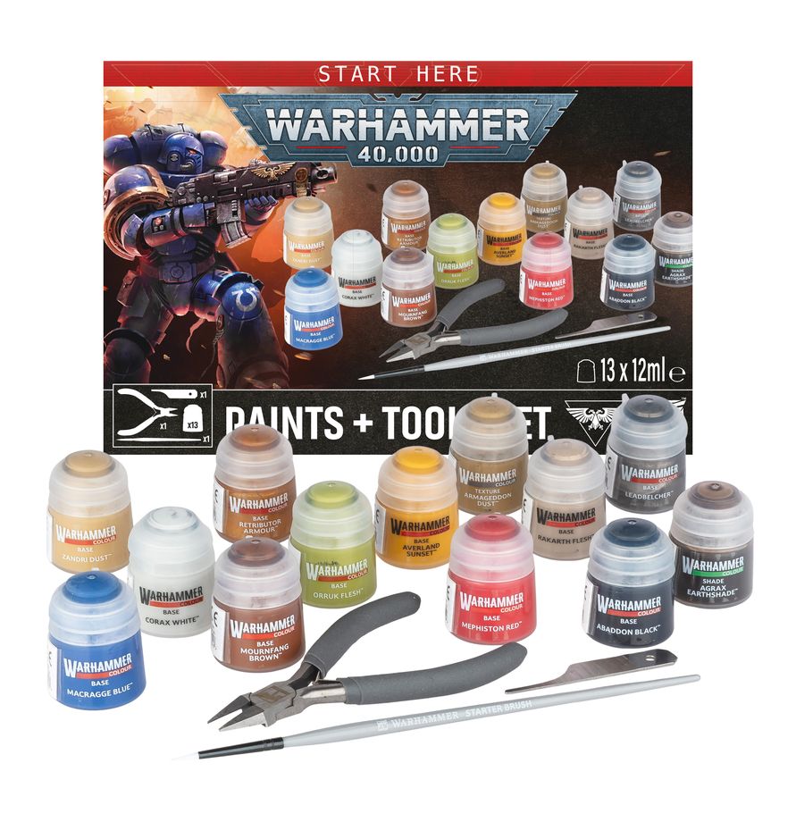 Games Workshop Warhammer40K Paints + Tools Set