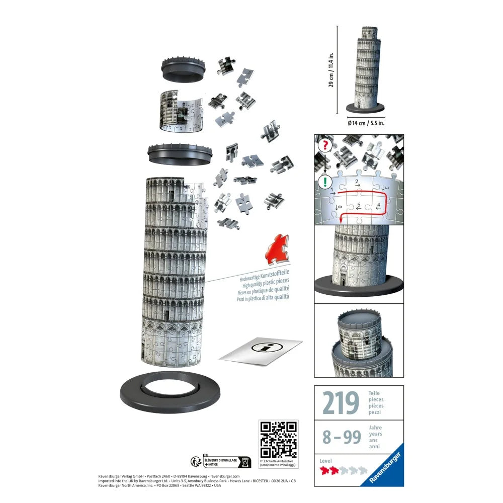 Ravensburger Rompecabezas 3d Diseño Torre De Pisa 216 Pza