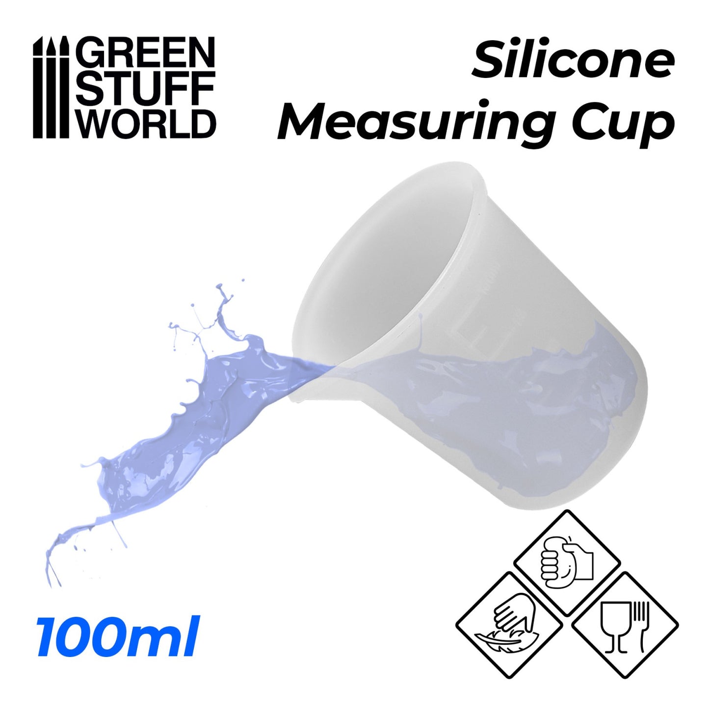 Green Stuff World Vaso medicion Flexible de Silicona 100ml