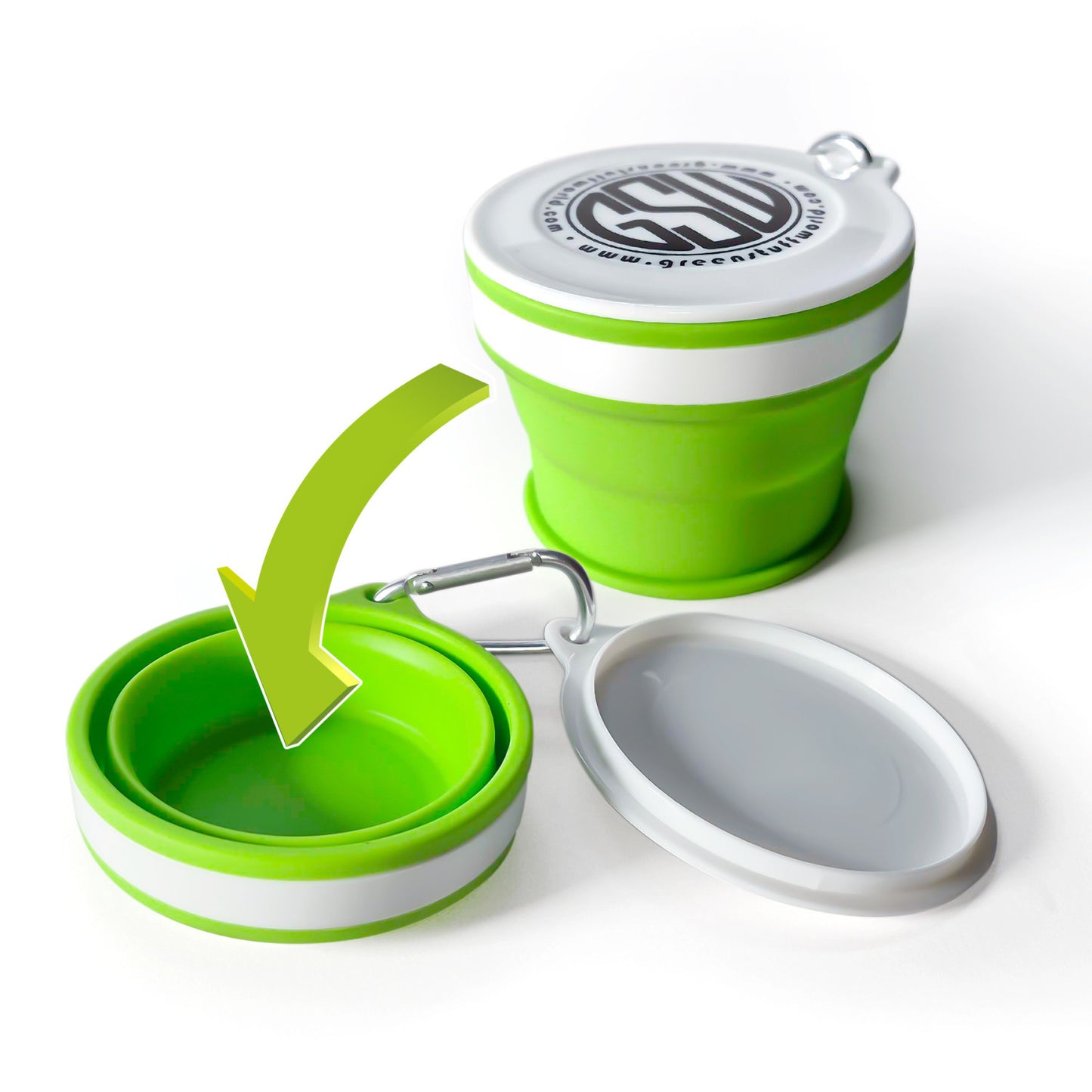Green Stuff World Vaso Plegable Silicona 170ml Verde