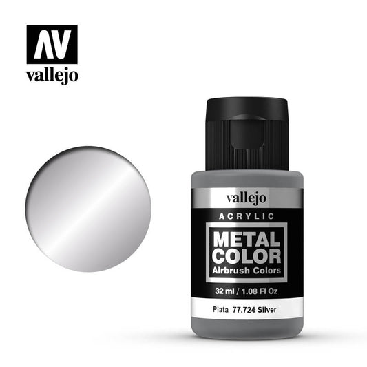 Vallejo Metal Color Plata 77.724 32Ml Pintura Acrílica