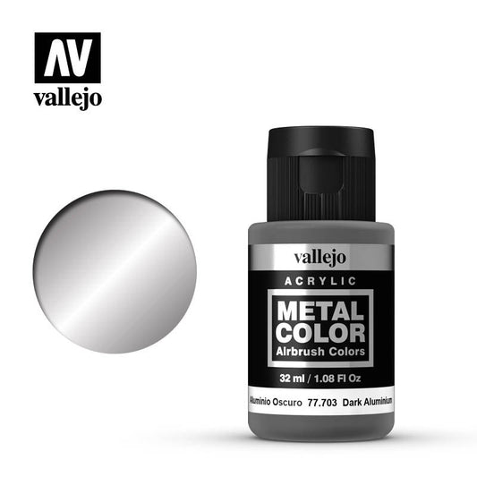 Vallejo Metal Color Aluminio Oscuro 77.703 32Ml Pintura Acrílica