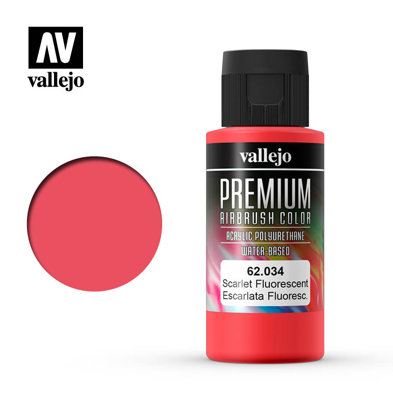 Vallejo Premium AirBrush Escarlata Fluorecente 62.034 60ml