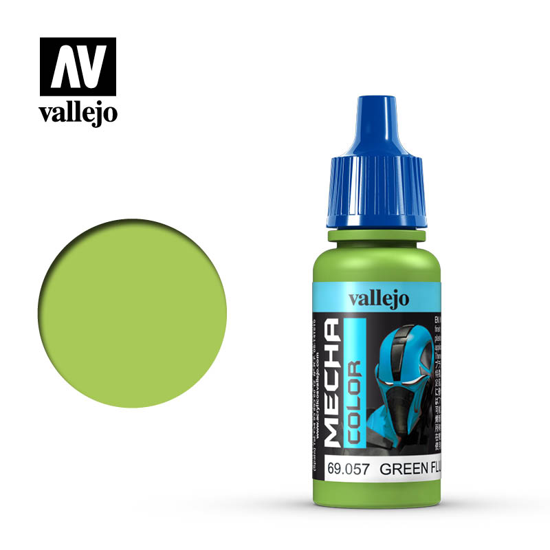 Vallejo Mecha Color Green Fluorescent Wash 69.057 17ml Pintura Acrílica