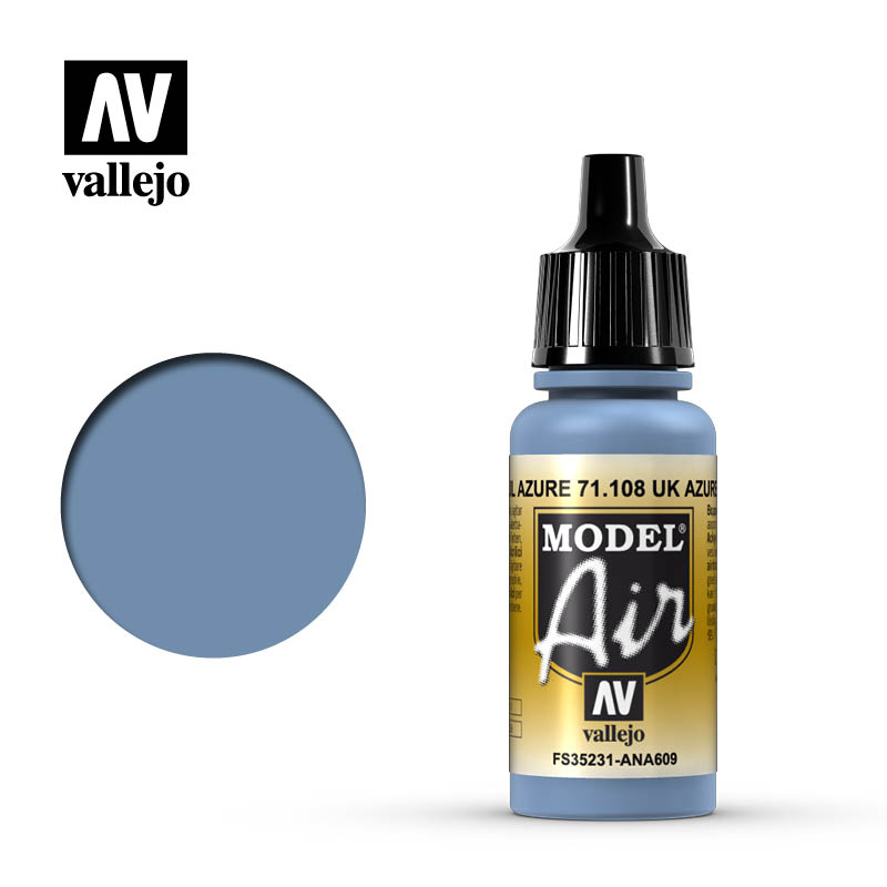 Vallejo Model Air UK Azul Azure 71.108 17ml Pintura